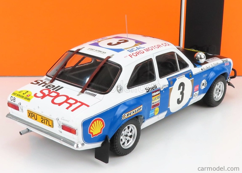 Ixo-models Ford england Escort Mki Rs 1600 (nočná verzia) N 3 Rally Safari 1973 V.preston - B.smith 1:18 Biela Modrá Čierna
