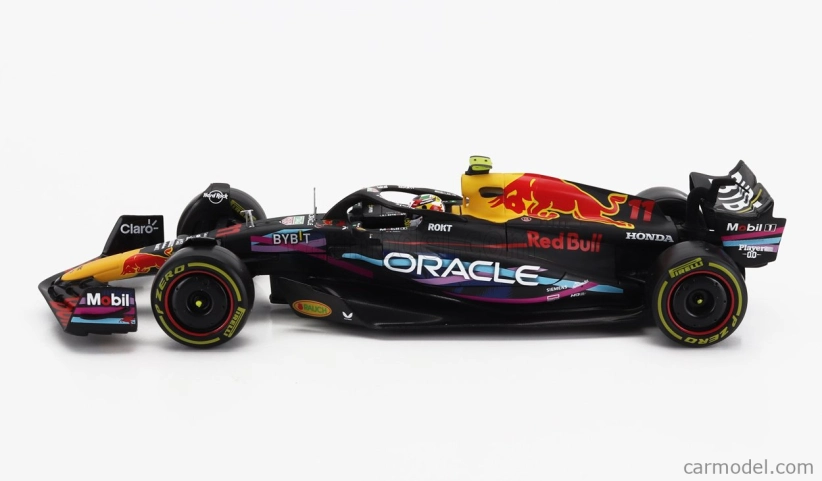 Bburago Red bull F1 Rb19 Team Oracle Red Bull Racing N 11 2nd Miami Gp 2023 Sergio Peréz – With Pilot And Showcase 1:24 Matt Blue