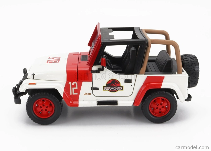 Jada Jeep Wrangler Rubicon Open - Jurský svet 2015 1:24 Bielo-červená