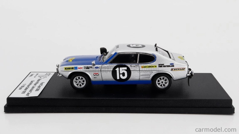 Trofeu Ford england Capri 2600 (nočná verzia) N 15 Rally East African Safari 1970 Robin C. Hillyar - John Aird (jock) 1:43 Grey Met Blue