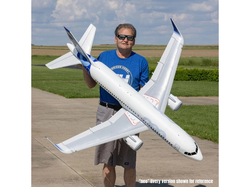 RC letadlo E-flite Airbus A320neo EDF AS3X+ SAFE Select BNF Basic, bílá