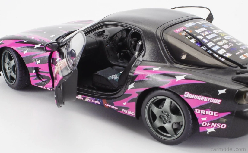 Solido Mazda Rx-7 (fd3rs) Works Itasha Club Coupe 1999 1:18 Black Fucsia
