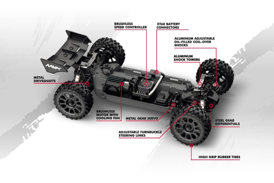 Buggy QByte XB Flux 1/12 – červená