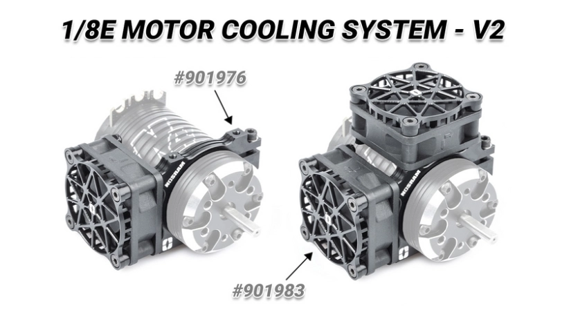 Hliníkový držiak V2 pre 42mm motor - jeden alebo dva 40mm ventilátory