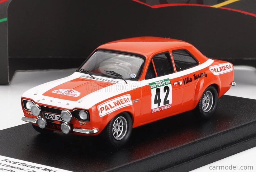 Trofeu Ford england Escort Mki (night Version) N 42 Rally Portugal 1975 F.lezama - J.arnaiz 1:43 Červená Bílá