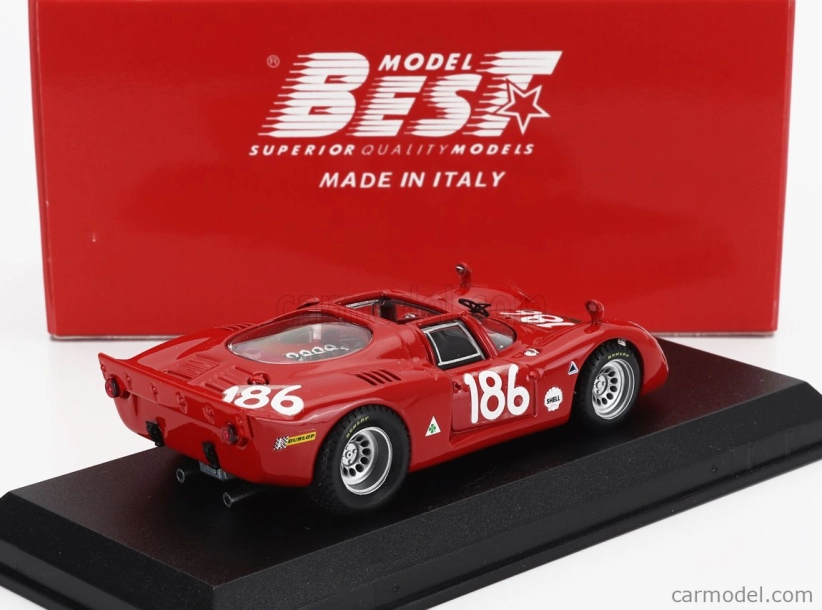 Best-model Alfa romeo 33.2 Team Autodelta Spa N 180 Targa Florio 1968 Ignazio Ginti - Nanni Galli 1:43 Red