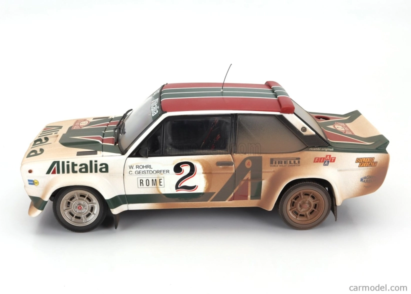 Kyosho Fiat 131 Abarth Alitalia (dirty And Night Version) N 2 4th Rally Montecarlo 1978 Walter Rohrl - Christian Geistdorfer 1:18 Bílá Zelená Červená