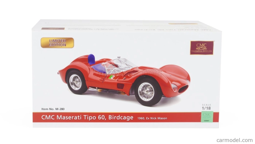 Cmc Maserati Tipo 61 2.9l S4 Spider Birdcage Goodwood Revival 2008 1:18 Red