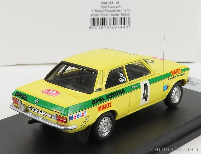 Trofeu Opel Ascona A (nočná verzia) N 4 Winner Rally Russelsheim 1973 W.rohrl - J.berger 1:43 Žltozelená