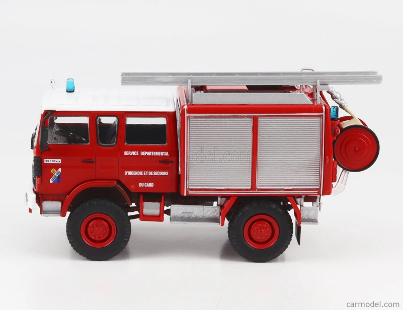 Edicola Renault 95.130 4x4 Fpt Double Cabine Tanker Truck Sapeurs Pompiers 1992 1:43 červená biela strieborná