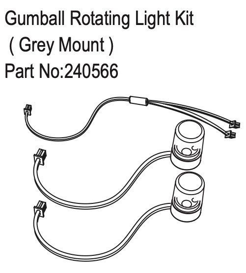 HBP240566 - Gumball Rotating Light Kit ( Grey Mount )