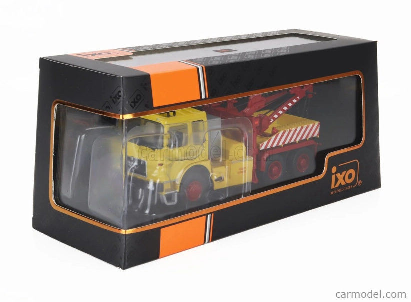 Ixo-models MAN F8 26.281 Tractor Truck 3-assi 1982 - Carro Attrezzi - Wrecker Road Service 1:43 Žlto-červená
