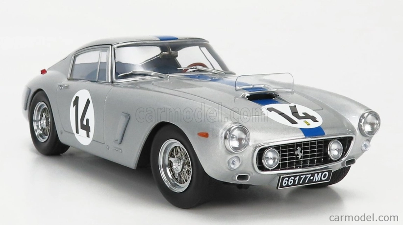 Kk-scale Ferrari 250gt Swb 3.0l V12 Team Noblet N 14 3rd 24h Le Mans 1961 P.noblet - J.guichet 1:18 Silver Blue