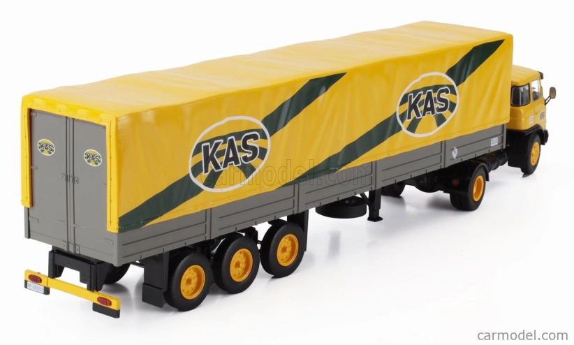 Edicola Barreiros Super Azor Truck Telonato Kas Transports 1967 - bez karty Box 1:43 Žltá