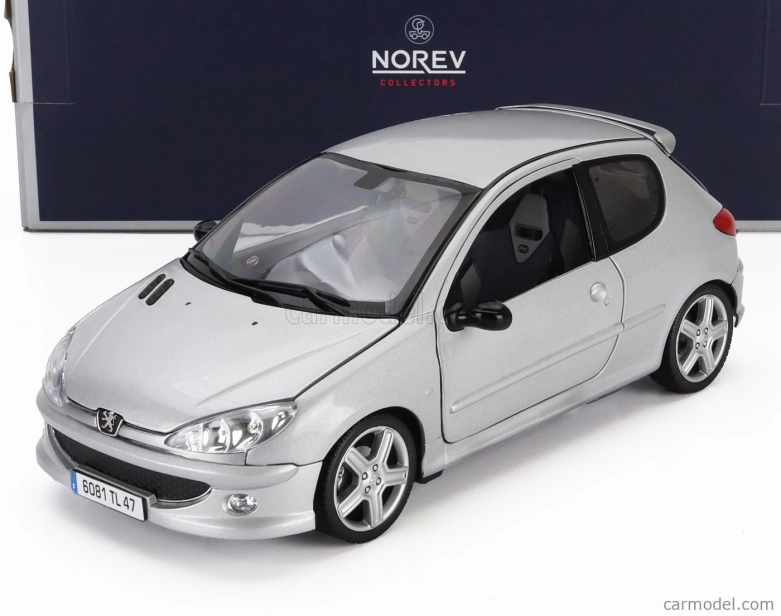 Norev Peugeot 206 Rc 2003 1:18 Hliníkové Stříbro