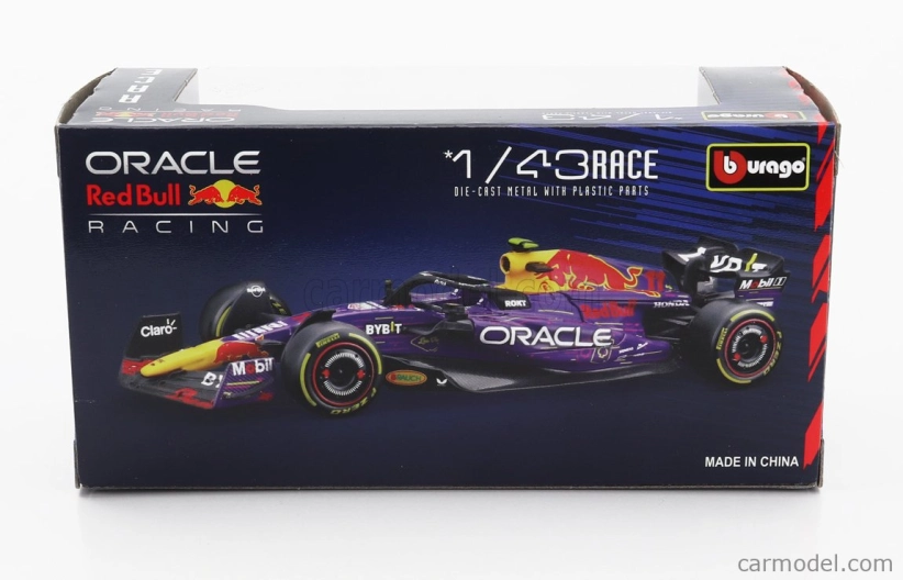 Bburago Red bull F1  Rb19 Team Oracle Red Bull Racing N 11 3rd Las Vegas Usa Gp 2023 Sergio Perez 1:43 Fialová Žlutá Červená
