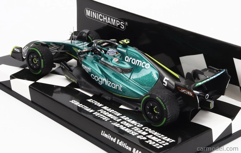 Minichamps Aston martin F1 Amr22 Team Aramco Cognizart N 5 Japan Gp 2022 Sebastian Vettel 1:43 Zelená čierna