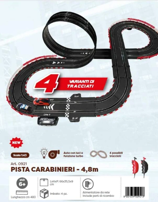 RE.EL Toys autodráha Alfa Romeo Carabinieri - Bugatti Divo 1:43