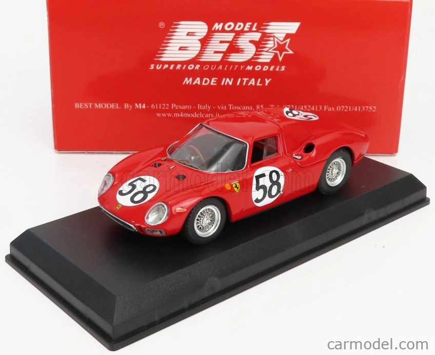 Best-model Ferrari 250lm 3.3l V12 Team N.a.r.t. N 58 24h Le Mans 1964 J.rindt - D.piper 1:43 Red