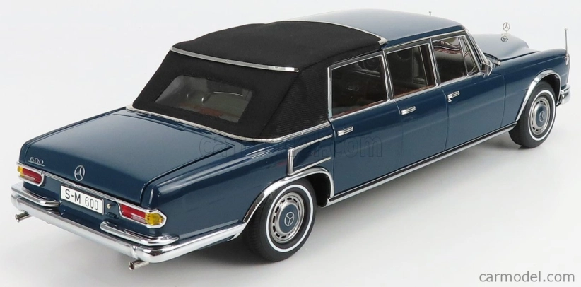Cmc Mercedes Benz S-class 600 Pullman (w100) Landaulet Soft-top Semiconvertible 1969 1:18 Modrá