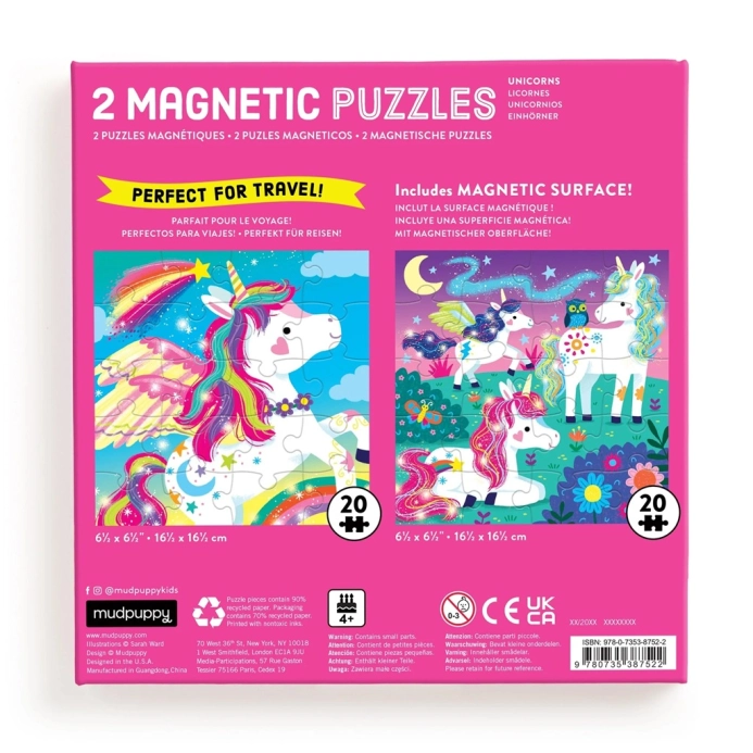 Mudpuppy Magnetické puzzle Jednorožci a jejich sny 2x20 dílků
