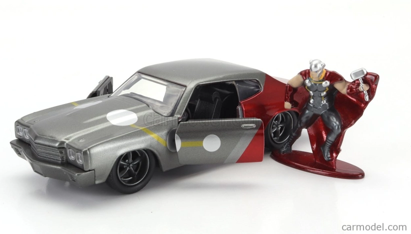 Jada Chevrolet Chevelle Ss 1970 s figúrkou Thora 1:32 sivo červená