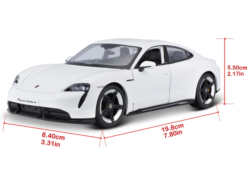 Bburago Porsche Taycan Turbo S 2019 Carrara 1:24 bílá