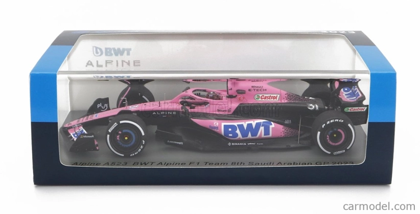 Spark-model Renault F1 A523 Team Bwt Alpine N 31 Sezóna 2023 Esteban Ocon 1:43 Ružová Modrá