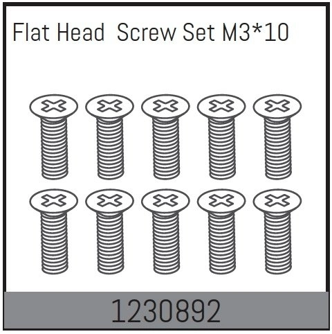 1230892 - M3*10 Flat Head Screw Set (10)