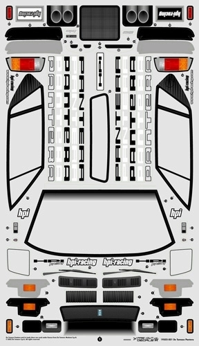 Karoséria číra De Tomaso Pantera (200 mm/vzadu 210 mm/rázvor 255 mm)