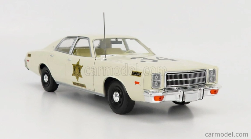 Greenlight Plymouth Fury Hazzard Police Hazzard County 1977 1:18 Bílá