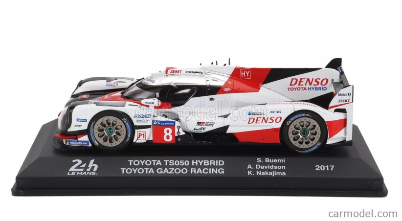 Edicola Toyota Ts050 Hibrid 2.4l Turbo V6 Team Gazoo Racing N 8 24h Le Mans 2017 Sebastien Buemi - Kazuki Nakajima - Anthony Davidson 1:43 Biela červená čierna