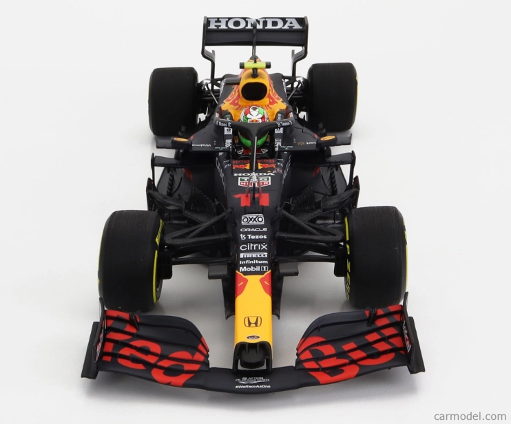 Minichamps Red bull F1  Rb16b Honda Ra620h Team Red Bull Racing N 11 3rd Mexico Gp 2021 Sergio Perez 1:18 Matná Modrá Žlutá Červená