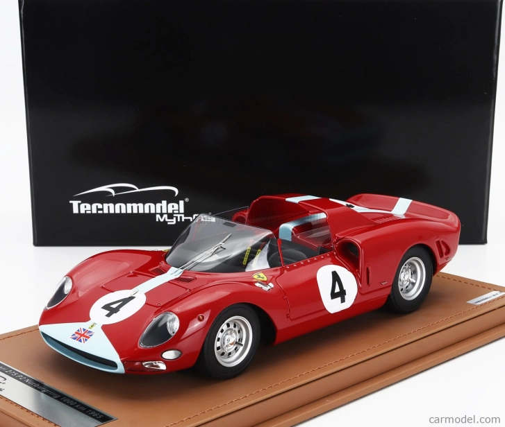 Tecnomodel Ferrari 275 P2 Spider Team Maranello Concessionaries N 4 1000km Nurburgring 1965 Graham Hill - Jackie Stewart 1:18 Red