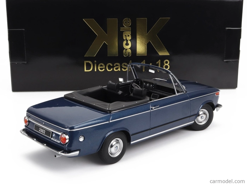 BMW 2002 Cabriolet 1968 v mierke kk - s odnímateľnou mäkkou strechou 1:18 Blue Met