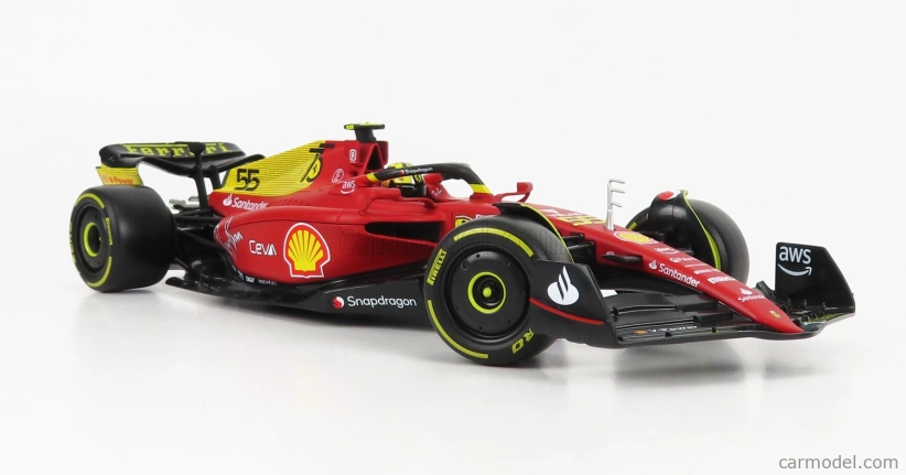 Bburago Ferrari F1-75 Scuderia Ferrari N 55 2022 Carlos Sainz 1:18, červená