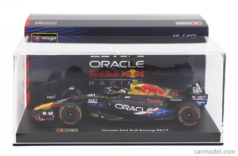 Bburago Red bull F1  Rb19 Team Oracle Red Bull Racing N 11 4th Austin Usa Gp 2023 Sergio Perez - With Pilot And Showcase 1:43 Matt Blue