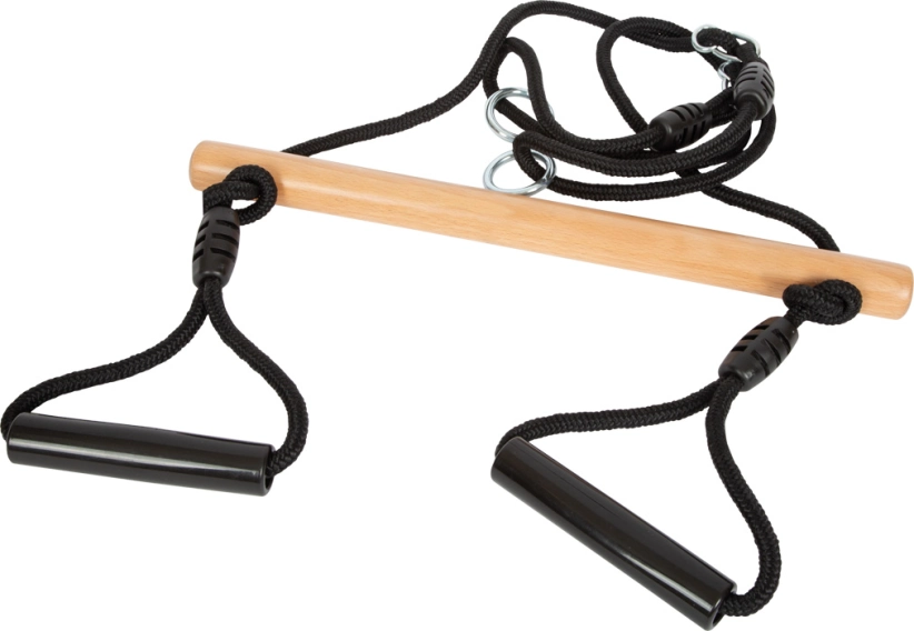 malá nožná hojdačka Trapéz s gymnastickými kruhmi "Black Line"