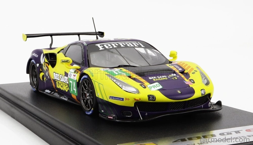 Looksmart Ferrari 488 Gte Evo 3.9l Turbo V8 Team Riley Motortsport N 74 24h Le Mans 2022 F.fraga - S.bird - S.van Gisbergen 1:43 Žltofialová