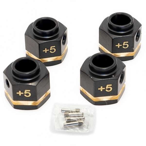 Medené šesťhranné náboje 12mm, +5mm offset, 4x32gr, 4 ks.