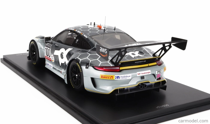 Spark-model Porsche 911 991-2 Gt3 R Team Toksport Wrt N 100 24h Spa 2022 J.andlauer - M.dienst - S.muller 1:18 Bílá Černá
