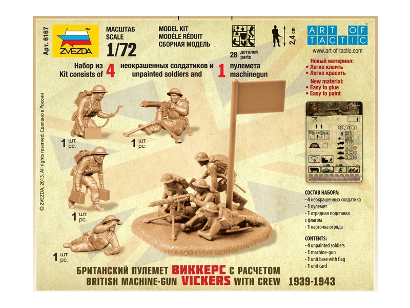 Zvezda figúrky British Machine Gun with crew 1939 – 1942 (1:72)