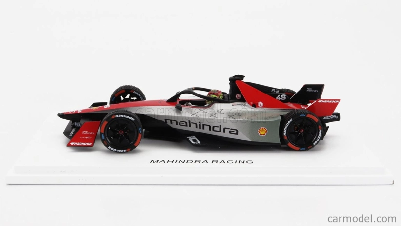 Spark-model Mahindra Formula-e M9 Electro Team Mahindra Racing N 48 Season 2023-2024 Edoardo Mortara 1:43 Stříbrná Červená Černá