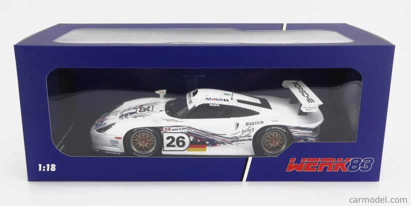 Werk83 Porsche 911 3.2l Gt1 Evo Team Porsche Ag N 26 24h Le Mans 1997 R.kelleners - E.collard - Y.dalmas 1:18 Biela