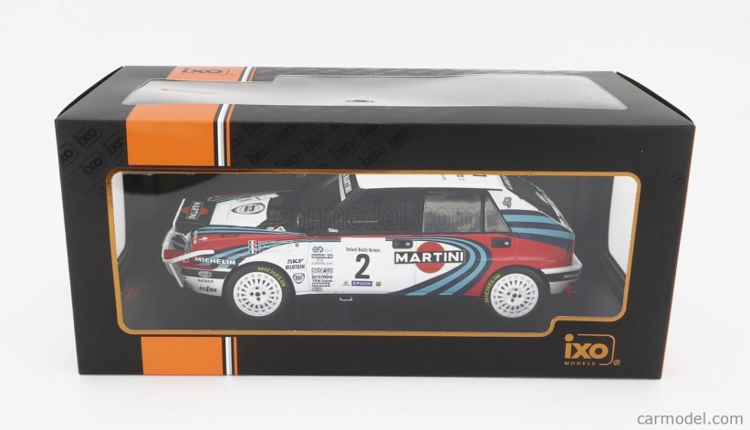 Ixo-models Lancia Delta Integrale 16v Martini (night Version) N 2 Rally Safari 1990 Miki Biasion - Tiziano Siviero 1:18 Bílá Modrá Červená