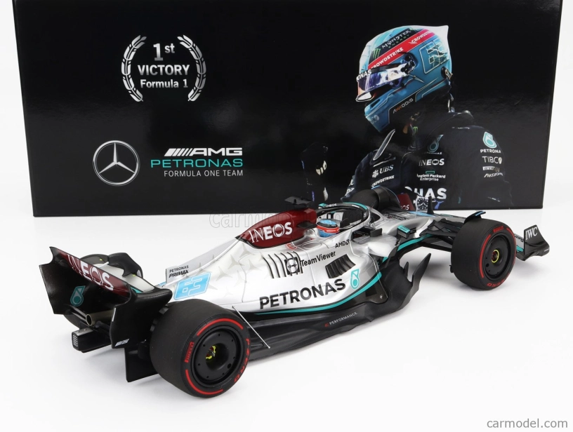 Minichamps Mercedes gp F1 W13e Mercedes-amg Petronas F1 N 63 1:18, stříbrná