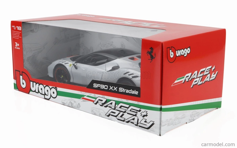 Bburago Ferrari Sf90xx Stradale 2024 1:18 Bianco Artico - Bílá Met Oranžová Černá