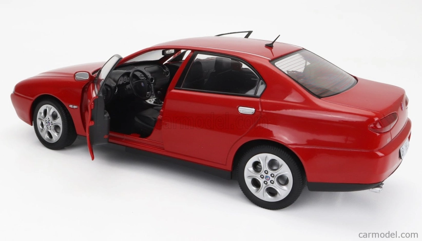 Mitica-diecast Alfa romeo 166 3.0 V6 1998 - Black Interior 1:18 Rosso Alfa Red