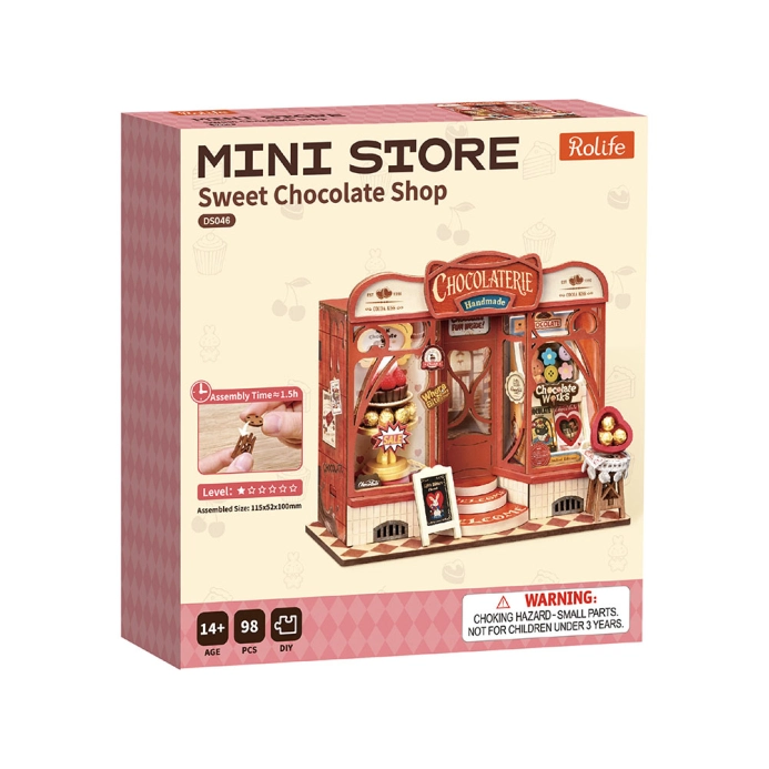 RoboTime 3D dřevěná skládačka Miniatura domečku mini Čokoládovna