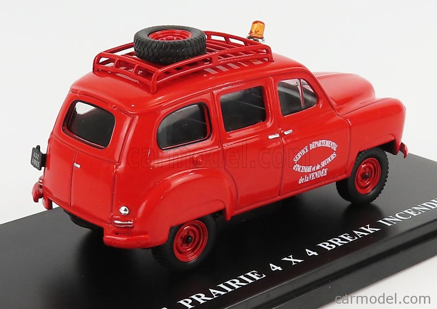 Edicola Renault Colorale Pompiers Break 4x4 Service Departemental D'incendie Et De Secours De La Vendee 1955 1:43 Red